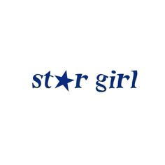 the word star girl written in blue on a white background