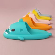 Summer Lovely Shark Shape Slippers Cartoon Couples Slides Beach Sandals Non-slip Soft EVA House Bath Girls Slippers Mint Green-6(9.06 inch) Slippers Cartoon, Beary Cute, Cartoon Couples, Shark Slippers, Underwater Animals, Toe Slippers, Open Toe Slippers, Cute Shark, Beach Slides