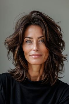 Best Haircuts For Thinning Hair Over 50, Dark Brown Hair Over 50 Older Women, 50 Hairstyles Women Over, Mid Length Layered Bob, Hair Styles 50 Year Old Women, Short Hairstyle For Square Face, Hair For 50 Year Old Women, Bob Over 50, Strong Cheekbones