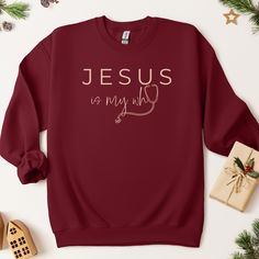 Why Do you Do What You Do? "Jesus Is My Why" Medical Professional Sweater For Christian Healthcare Worker Sweat-Shirt Christmas Gift For Nurse Doctor Scripture Crewneck answers that question! If you are a believer, Jesus is probably the reason you put up with what you put up with, especially in the medical field. As a nurse I hear people say "I don't know how you do what you do," and Jesus is always the answer to that!  About the Sweater: Ideal for any situation, a unisex heavy blend crewneck sw Professional Sweater, My Why, Christmas Gifts For Nurses, Nurse Doctor, Gift For Nurse, Medical Field, Jesus Is, Medical Professionals, Christian Gifts