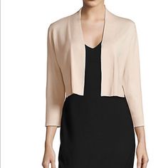 Calvin Klein Open-Front Cardigan Large Blossom Chic V-neck Shrug For Spring, Elegant Long Sleeve Shrug For Workwear, Long Sleeve Spring Workwear Shrug, Chic Fitted Spring Cardigan, Elegant Fitted Spring Cardigan, Chic Shrug For Spring Layering, Elegant V-neck Cardigan For Spring, Fitted V-neck Shrug For Spring, Elegant Spring V-neck Cardigan