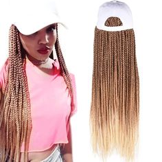 Radiance W-70 Long Ombre 24" Braids Baseball Cap Wig – Bella Chic Hair & Beauty Marley Braiding Hair, Box Braids Wig, Box Braid Hair, Blonde Box Braids, Faux Locs Hairstyles, Braided Cornrow Hairstyles, Ombre Blonde, Box Braid Wig, Braid In Hair Extensions