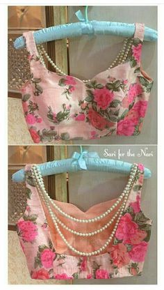 20+ Latest Floral Printed Saree Blouse Designs to try this year || Styling Tips for Floral printed blouse | Bling Sparkle Light Pink Choli Design, Flower Print Blouse Design, Floral Printed Blouse Designs For Saree, Pearl Design Blouse, Light Pink Blouse Designs, Nice Blouse Designs, Unique Blouse Designs Saree, Pearl Blouse Designs, Blouse Ideas For Lehenga