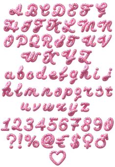 the letters and numbers are covered in pink sprinkles