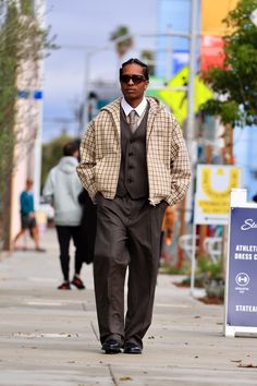 Asap Rocky Inspired Outfits, Tie And Jacket Outfit, Asap Rocky Formal Outfits, Asap Rocky Fashion Outfits, Asap Rocky 2024, Asap Rocky Suit, Formal Jackets Men