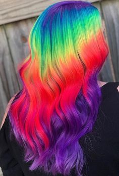 Hair Color Ideas For Brunettes Short, Rock Your Locks, Summer Hair Color Ideas, Pretty Rainbow, Multi Colored Hair