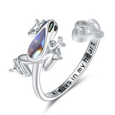 PRICES MAY VARY. 【Unique Design】Unique Frog rings represents love, faith and courage.This striking frog Rings is eye-catching in many occasions, containing a unique meaning, which can bring you strength, wisdom, good health,love. 【Adjustable Rings】Frog rings engraved "Always in My Heart",it's pretty and very meaningful.Open Adjustable Rings Szie 8.It can be adjusted to 7~10. 【Premium Materials】Improved product version that Ablone shell part won't fall out. Made of 925 sterling silver and Ablone Frog Rings, Animal Heart, Frog Ring, Frog Jewelry, Heart Rings, Frog Gifts, Unique Meaning, Adjustable Jewelry, Animal Rings