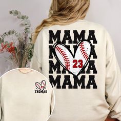 Personalized Baseball Mama Shirt, Baseball Mom Shirt, Sports Mom Gift, Mother's Day Gift For Mom, Baseball Team Shirt, Baseball Shirt MATERIAL UNISEX T-SHIRT **Material * Our shirts are composed of 60% cotton and 40% polyester for your comfort. **Size Chart  * Feel free to refer to our size chart for the ideal fit of your t-shirts. * Explore a diverse range of sizes designed to accommodate every member of your family. UNISEX SIZING CHART Small: Length 28" - Width 18" (4-6) Medium: Length 29" - Width 20" (6-10) Large: Length 30" - Width 22" (10-14) XL: Length 31" - Width 24" (14-18) 2XL: Length 32" - Width 26" (18-20) 3XL: Length 33" - Width 28" (20-22) All measurements are approximations. Shirts may be within 1" of the dimensions listed The shirts were measured laying on a flat surface, si Baseball Mom Embroidered Shirts, Baseball Shirt For Mom, Sporty Letter Print Tops For Mother's Day, Travel Baseball Mom, Team Mom Shirt, Baseball Shirts For Moms, Sports Mom Gifts, Baseball Ornaments, Baseball Team Shirt