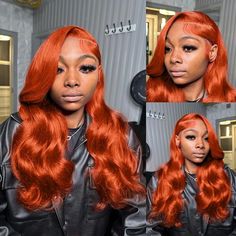 PRODUCT FEATURES Item: HD 13x4 Lace Frontal Wigs Colored Human Hair Wig Ginger Wig Hair Material: Human Hair Wigs Hair Color: Ginger (Different light and shade will produce different color effects) Length: 10 Inches-32 Inches, Healthy and Thick Base Material: Transparent 13x4 Lace Wig Density: 150% -180%(If need higher density, please contact customer service) Cap Size: 22-22.5 inches. the cap can be adjusted freely with adjustable straps and combs Natural Hairline: Bleached Knot Well Together W Ginger Orange Hair, Wigs Ginger, Ginger Wig, Hair Ginger, Tangle Free Hair, Lace Closure Hairstyles, How To Wear A Wig, Hair Color Burgundy, Ginger Hair Color