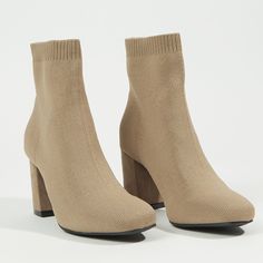 These Booties Feature A Comfortable Sock Structure For The Best Stretch And Contouring Fit, Supportive (Faux Suede)Heeled Bootie That Is Made Exclusively With A Wide Width Fit For Maximum Comfort. *Wide Width, Slip On, Stretchy Sock Design, Round Toe, Leg Contouring Fit Casual Winter Booties Medium Width, Winter High Ankle Booties, Medium Width, Winter High Ankle Medium Width Booties, Casual Heeled Boots With Medium Width For Winter, Winter Ankle Booties Medium Width, Comfortable Ankle-high Fall Boots, Comfortable Ankle-high Boots For Fall, High Ankle Beige Booties For Winter, Winter Ankle-high Booties