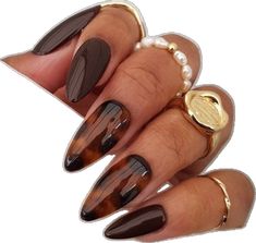 Nails Autumn, November Nails, Smink Inspiration, Animal Nails, Makijaż Smokey Eye, Nail Idea, Oval Nails, Brown Nails, Autumn Nails