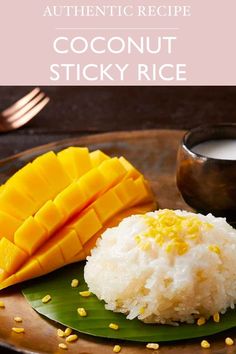 delicious thai dessert with coconut sticky rice and mango