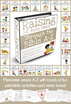 raising lift rock stars through the bible a - z with loads of fun printable activities and verses