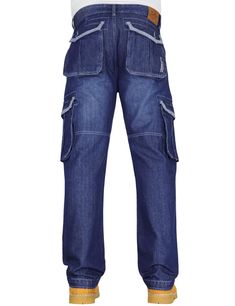 Denim Work Pants With Pockets And Tapered Leg, Straight Leg Denim Work Pants With Pockets, Denim Blue Workwear Bottoms With Multiple Pockets, Denim Blue Full-length Pants With Multiple Pockets, Combat Jeans, Overalls Men, Comfortable Jeans, Casual Work, Pants Trousers