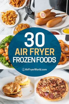 air fryer frozen foods with text overlay that reads 30 air fryer frozen foods