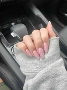 Natural Pink Almond Nails, Nails Bubble Bath, Natural Acrylics, Almomd Nails, Almond Nails Natural, Acrylics Almond, Nails Bubble, Bubble Bath Nails, Natural Almond Nails