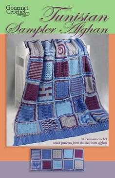 the crochet afghan book is shown