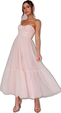 Midi Dress Pink, Tulle Midi Dress, Pink Tulle, Clothing Tags, Pink Midi Dress, Tulle Fabric, A Princess, Dress Pink, Sweetheart Neckline