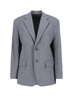 Nili Lotan single-breasted blazer in gray wool blend, classic lapels, chest pocket, two-button closure, two front flap pockets, buttons on the cuffs, back central split, and straight hem. Composition: 53% Polyester, 43% Virgin Wool, 4% Elastane Zegna Shoes, Nili Lotan, Fashion Business, Fashion Pieces, Breasted Blazer, Luxury Shop, Yoga Wear, Gray Jacket, Bridal Shoes