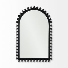 Beautiful wooden beads bring this arched mirror to lifeBeautiful wooden beads bring this arched mirror to life Feature 1: 35.0" Long Mirror: The Leeds is an arched mirror measuring 35.0"L x 1.6"W x 22.8"H. Feature 2: Solid Wood: The glass sits within a solid wood frame lined with wooden spheres that give it a beautiful, beaded effect - like jewelry for walls! Feature 3: Black: The wood is painted black for a clean look that let's the design do the talking. Feature 4: Double Impact: While beautif Multiple Mirrors, Arch Frame, Long Mirror, Wood Arch, Arched Mirror, Arch Mirror, Frame Mirror, Frame Wall, Mirrors Wayfair