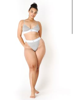 Our new Sleep Thong in Heather Grey & Black are made from soft, breathable, slinky jersey. Featuring a plush elastic waistband that defines the waist, and an ultra high cut that lengthens the leg - this thong is the perfect mix of sexy and comfort. Scarlett is wearing size XS. Model Measurements: 5'11, Bust 32', Waist 24', Hips 34' Danielle is wearing size L. Model Measurements: 5'9, Bust: 39", Waist: 29", Hips: 45.5" Fabric content: Soft, Slinky Jersey. 92% Rayon, 8% Spandex Plus Size Posing, Body Types Women, Model Pose, Body Reference Poses, Standing Poses, Curvy Model, Pose Ref, Body Poses, Body Reference