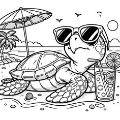 10  Turtle Coloring Pages for Kids (Free and Printable Images) - Color Psychology Turtle Coloring Pages Free Printable, Symbol Of Patience, Ghost Orbs, Turtle Hatching, Neon Colour Palette