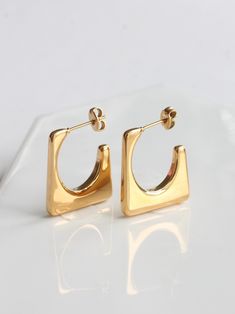 •gold plated stainless steel •non tarnishing •waterproof Bali Earrings, Bali, Gold Plate, Plating, Stainless Steel, Gold