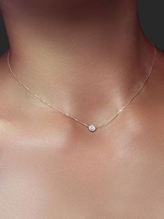 "Simple Elegance Delicate Solitaire .20 ct Crystal Necklace" - Gold or Silver - # ...   - Schmuck -  #Crystal #Delicate #Elegance #Gold #Necklace #Schmuck #Silver #Simple #solitaire Check more at https://m5.pinterestore.site/simple-elegance-delicate-solitaire-20-ct-crystal-necklace-gold-or-silver-schmuck/ Yoga Jewelry, Simple Jewelry, Simple Necklace, Simple Elegance, Jewelry Trends, Cute Jewelry, Necklace Designs, Jewelry Ideas, Silver Necklaces