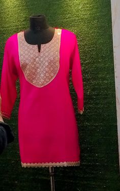 Production name= zari work straight short kurti, Material.. rayon good quality. Size.. customise available Care instructions..dry clean or hand washable Uses, for gifting, party wear, office wear Pink Churidar With Gota Work, Long Sleeve Pink Kurta With Gota Work, Festive Pink Tunic, Traditional Pink Tunic For Festive Occasions, Pink Churidar With Mirror Work, Pink Long Sleeve Churidar With Dori Work, Pink Long Sleeve Churidar, Festival Dabka Work Tunic, Short Kurti For Women