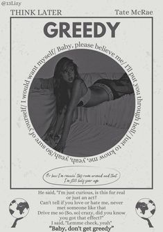 an advertisement for the grey magazine featuring a woman laying on a bed with her legs crossed