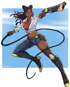 Cowgirl Oc, Tomboy Art, Black Comics, Black Cartoon Characters, Afrocentric Art, Dope Cartoon Art, Black Anime, Black Characters, Black Anime Characters