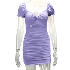 Light Purple Cotton Blend Cut-out Smocked Bodycon Dress Dresses Bodycon, Bodycon Dresses, Women Dresses, Light Purple, Smocking, Cut Out, Bodycon Dress, Cotton Blend, Womens Dresses