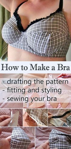 How to Sew a Bra: Free Tutorial and Pattern 1 Yard Sewing Projects Clothes, Panty Sewing, Patterns For Sewing, Projek Menjahit, Sewing Projects Clothes