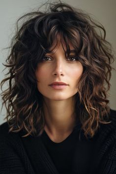 Wavy Shag Short Hair, Shaggy Curly Wavy Hair, Cute Hair Cuts That You Can Still Put Up, Medium Shag Haircuts Curly, Medium Length Shag Wavy Hair, Curl Shag Haircut, Shag Hairstyles For Wavy Hair, Modified Shag Haircut For Women, Irish Hair Texture