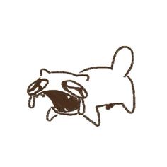 a drawing of a dog with its mouth open