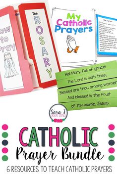 catholic prayer bookmarks with the words catholic on them and an image of praying hands