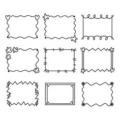 a set of hand drawn frames and dividers