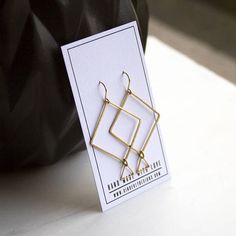 Diamond and Triangle Geometric Earrings, Gold Minimalist Earrings, Modern drop earrings, Mother's Da Elegant Geometric Everyday Earrings, Everyday Single Geometric Earring, Elegant Everyday Triangle Earrings, Everyday Geometric Single Earring, Nickel-free Square Minimalist Earrings, Minimalist Triangle Hoop Earrings As Gift, Gold Triangle Minimalist Earrings, Minimalist Square Nickel-free Earrings, Minimalist Gold Triangle Earrings