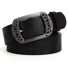 PRICES MAY VARY. 🌼【High Quality Belts for Women】WOWOGO womens belts are made of top quality faux leather, well-crafted, durable, soft to the touch. There are three kinds of belts available in normal texture, snake pattern, and small flower pattern, and the design is novel and unique, which will bring you many compliments. 🌼【Vintage Flower Buckle Belt】The western belts for women buckle is made of polished zinc alloy, rust proof and always keep bright shine. There are two kinds of buckle, black Ladies Belts, Womens Belts, Belt For Jeans, Cowgirl Belts, Nice Belts, Womens Leather Belt, Vintage Leather Belts, Snake Pattern, Wardrobe Accessories