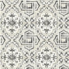 Sonoma Charcoal Spanish Tile Wallpaper Spanish Tile Wallpaper, Brewster Wallpaper, Faux Tiles, Mediterranean Home Decor, Spanish Style Homes, Spanish Tile, W Wallpaper, Tile Wallpaper, Tile Print