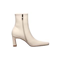 Vanessas Genuine Leather Thick Heel Shoes Winter Fashion Zipper Women Mid Calf Boots - Auburn,4 Beige Ankle-high Boots With Zipper Closure, Chic Square Toe Boots With Zipper Closure, White Leather Heeled Boots With Zipper, Chic Leather Heeled Boots With Zipper, Chic Leather Heeled Boots With Zipper Closure, Chic High Ankle Boots With Zipper Closure, Spring Leather Heeled Boots With Zipper, Chic Heeled Boots With Zipper And Square Toe, Beige Pointed Toe Boots With Zipper Closure