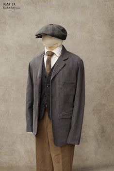 Brand: Hansen Garments Fabric: 100% cotton. Italian fabric. A vintage tone on tone stripe. The stripe texture is created by the herringbone weave. Timeless vintage look. Casual four button front. Single vent back. Made in Europe. Classic Pinstripe Blazer With Double-breasted Button, Tailored Striped Suit With Double-breasted Fastening, Classic Double-breasted Pinstripe Outerwear, Classic Pinstripe Suit With Double-breasted Button Fastening, Pinstripe Wool Single-breasted Outerwear, Herringbone Coat, Reversible Coat, Garment Fabric, Stripes Texture