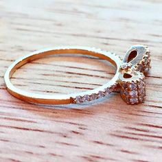 14K Rose Gold & Diamond Bow Ring by BFJewelryEst1984 on Etsy 14k Rose Gold Diamond Ring For Formal Occasions, Formal 14k Rose Gold Diamond Ring In Gold, Formal 14k Rose Gold Diamond Ring, Rose Gold Ring With Pave Setting Gift, 14k Rose Gold Diamond Ring With Accents As Gift, Rose Gold Jewelry With Pave Setting In Round Band, 14k Rose Gold Jewelry With Pave Setting, 14k Gold Diamond Ring With Pave Setting As Gift, 14k Rose Gold Yellow Gold Rings With Halo Setting