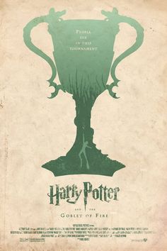 the poster for harry potter and the goblet of fire is shown in green