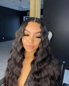 Curly Long Weave, Long Wavy Lace Front Wig, Loose Wave Lace Front Wig, Beach Wave Sew In, Wavy Wigs Black Women, Loose Wave Sew In, Wavy Sew In, Waves Hairstyle For Women, Wavy Hair Black Women