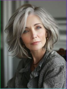 Explore chic and flattering haircuts for older women. From pixie cuts to layered bobs, find timeless styles that enhance your beauty and confidence. Bob Hairstyles With Bangs, Stylish Haircuts, Haircut For Older Women, Women Over 50, Hairstyles For Women, Short Bob Hairstyles, Elegant Hairstyles, Older Women Hairstyles, Medium Length Hair Cuts