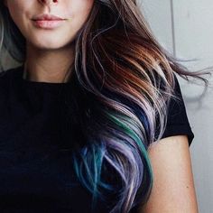 When your want to be brunette but ALSO want to be a unicorn with wonderful colorful hairstyle Unicorn Hair Color, Dyed Hair Pastel, Color Rubio, Vivid Hair Color, Hair Color Unique, Hair Techniques, Colorful Hair, Colored Hair