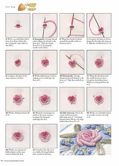 the instructions for how to crochet a rose