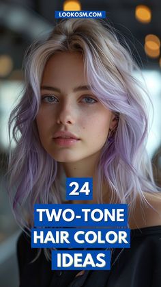 24 Two-Tone Hair Colors for a Bold Statement Cool Tone Fashion Color Hair, Secret Two Tone Hair Color, Hair Dye Ideas For Pale Skin Blue Eyes, Peekaboo Hair Color For Blondes, Hair Color Blocking Placement, Blonde And Vivid Hair Color Ideas, Blonde Pastel Hair, Blonde Hair Peekaboo Color, Subtle Hair Color Fun For Blondes