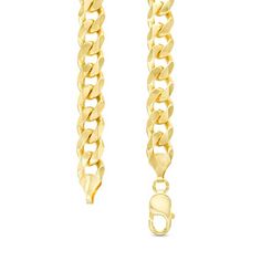 Make a stylish statement with this classic curb chain necklace. Solid 14K gold Chain features 9.9mm wide curb links 24.0-inch necklace; lobster claw clasp Formal Cuban Link Necklace With Figaro Chain, 14k Gold Cuban Link Chain Necklace, Formal 14k Gold Cuban Link Necklace, Classic Jewelry With Chunky Cuban Link Chain, Classic Cuban Link Chunky Chain Jewelry, 14k Gold Cuban Link Necklace For Formal Occasions, Formal 14k Gold Cuban Link Necklace With Figaro Chain, Classic Cuban Link Bracelet With Lobster Clasp, Formal Cuban Link Necklace With Lobster Clasp